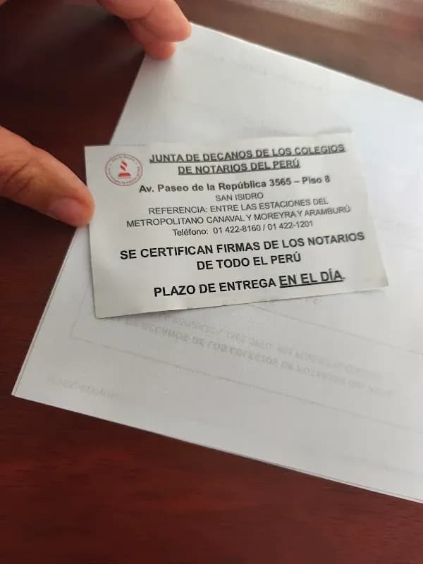 Atención notarial en Junta de Decanos de los Colegios de Notarios del Perú