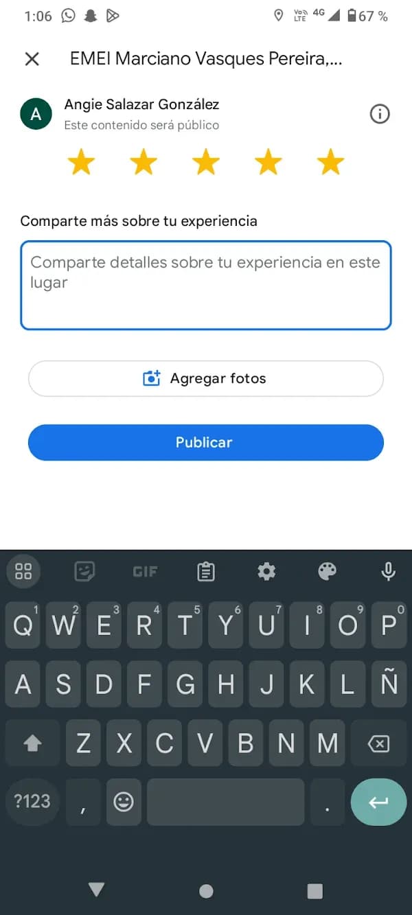 Reseña de Angie Salazar Gonzales para NOTARÍA ZÁRATE DEL PINO JUAN BELFOR