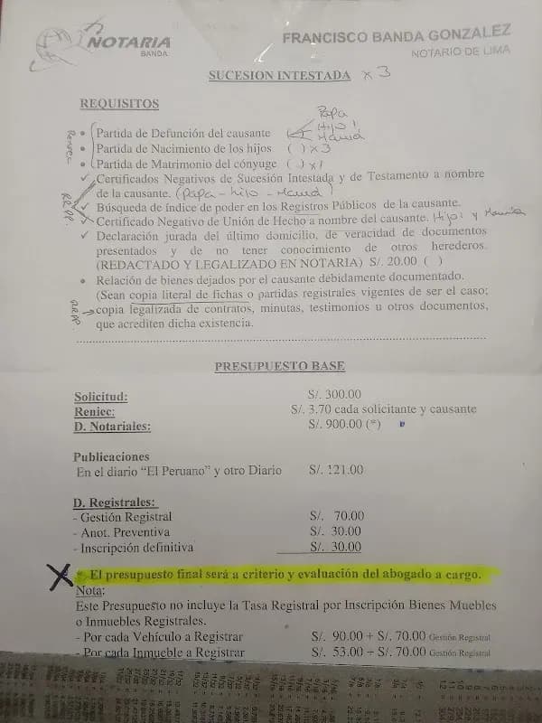 Reseña de OPINION LIBRE PERÚ para Notaría Banda